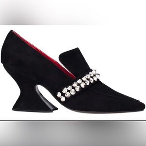 EUC Dorateymur Spiked Suede Block Heel Pumps